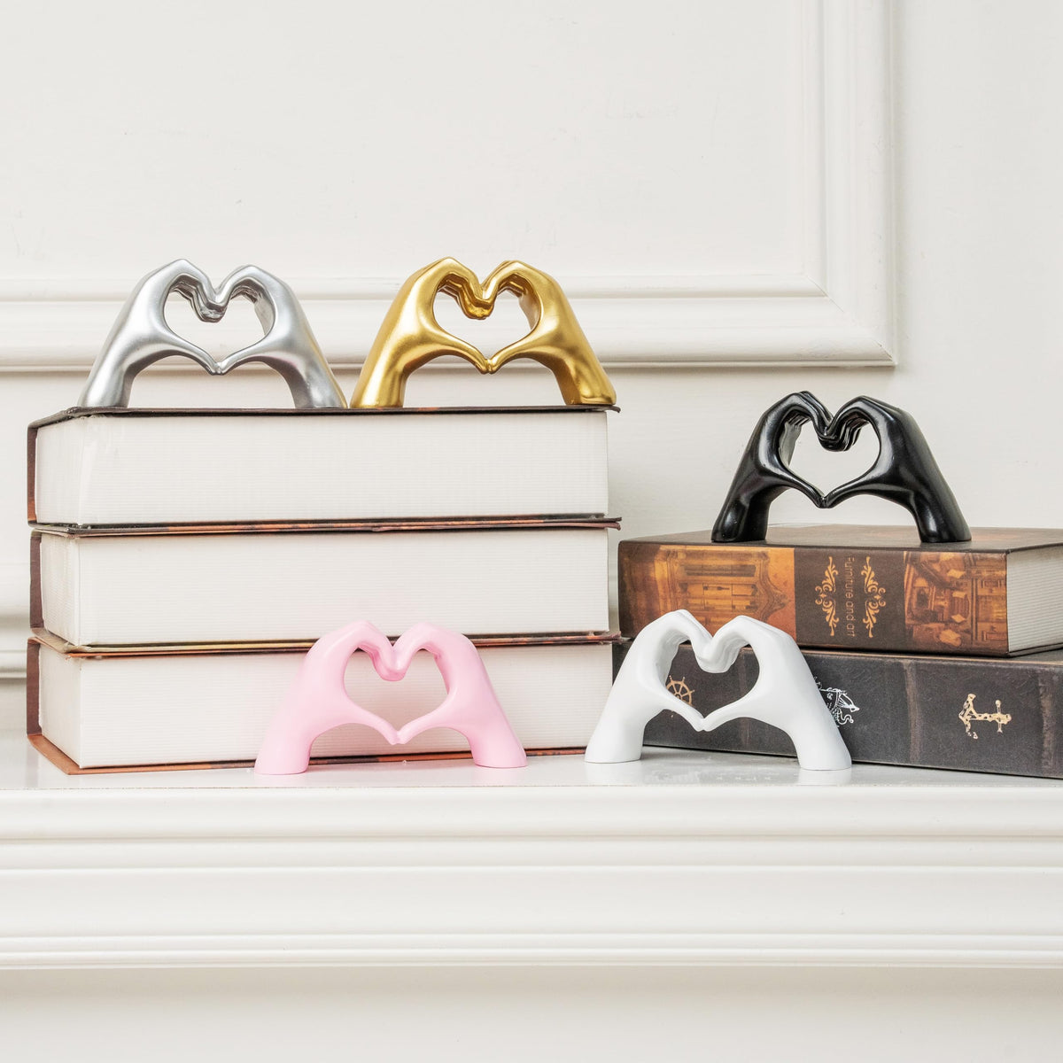Small Heart Hands Sculpture Decor for Living Room Bedroom Bookshelf Coffe Table and Office Display