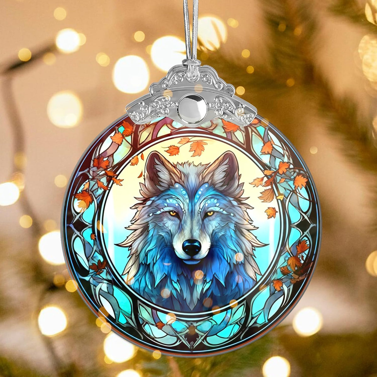 2025 Ornament Stained Glass Effect, Big 4 Inch Acrylic Hanging Art, Tree Ornaments, Holiday