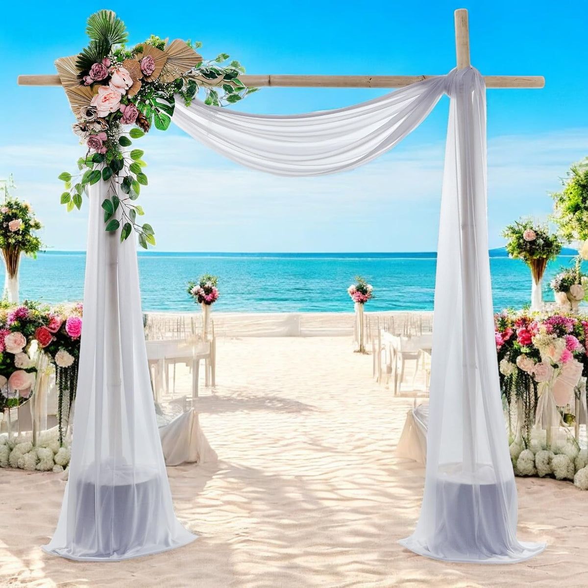 MDS Halloween Chiffon Draping Fabric - 2 Panel, 30" Wide x 100ft Long - Sheer Spooky Arbor & Canopy