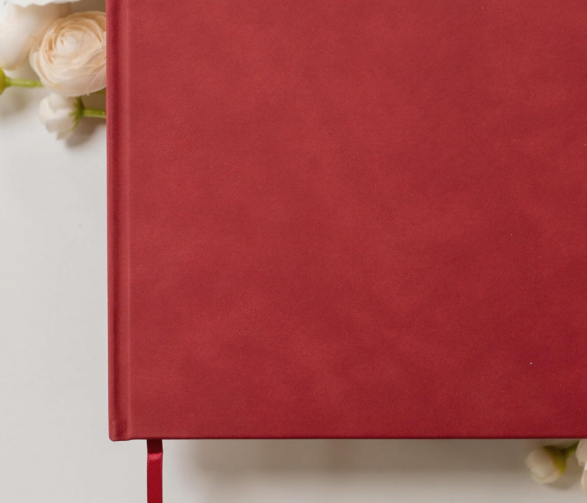 MUUJEE Personalized Guestbook in Red - Premium Custom Modern Guest Book for Wedding Reception