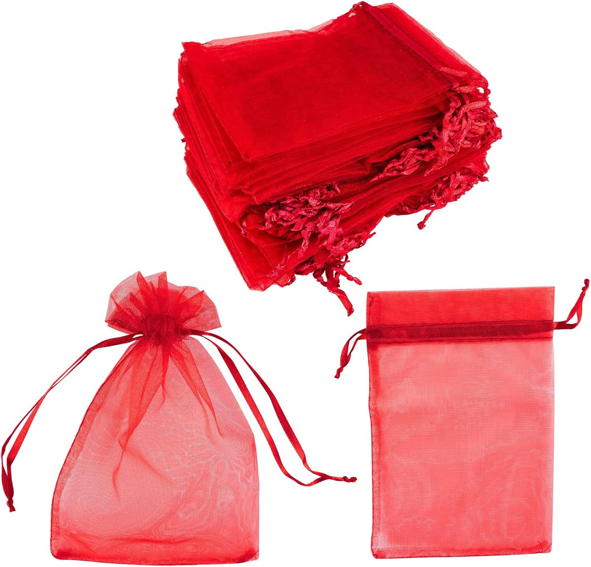 Super Z Outlet 100 Pack 5x7 Inch Mini Sheer Drawstring Organza Transparent Bags Jewelry Sack