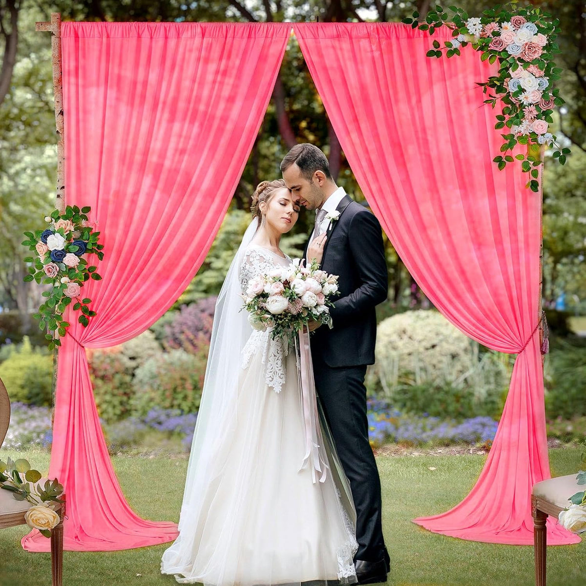 10 x 10 Feet Pink Backdrop Curtain for Partie, Background Curtains for Photoshoot, Birthday