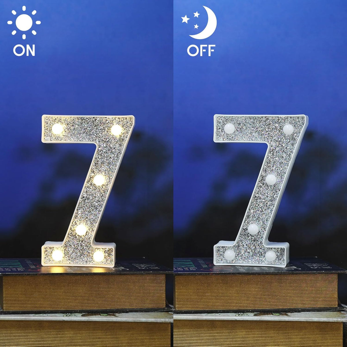 Marquee Light Letters for Table Decorations, Glitter Light Up Signs for Prom, Events, or Engagement