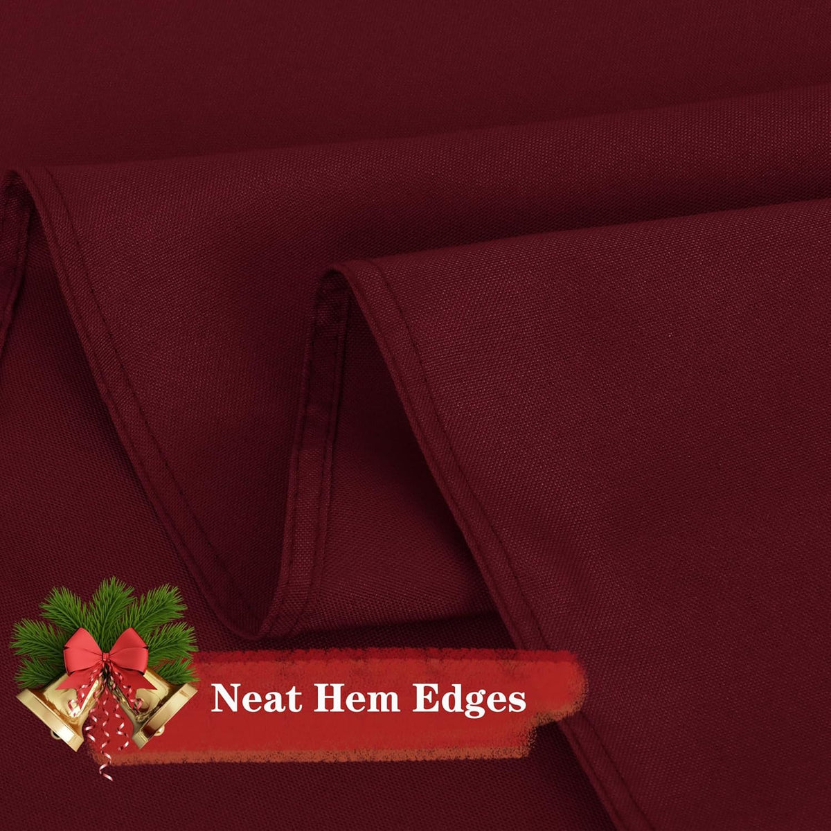 sancua 6 Pack Round Tablecloth 90 Inch Burgundy, Stain and Wrinkle Resistant Table Cloth - Washable
