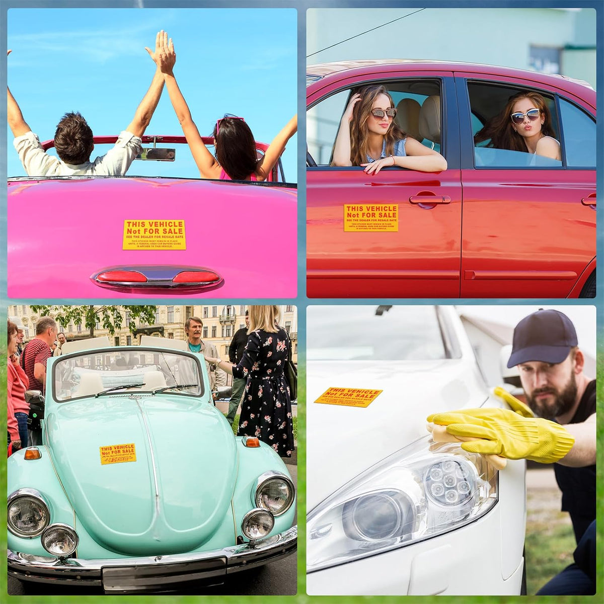 200 Pcs Car Dealership Supplies This Vehicle Not for Sale Stickers Car Dealer Yellow and Red