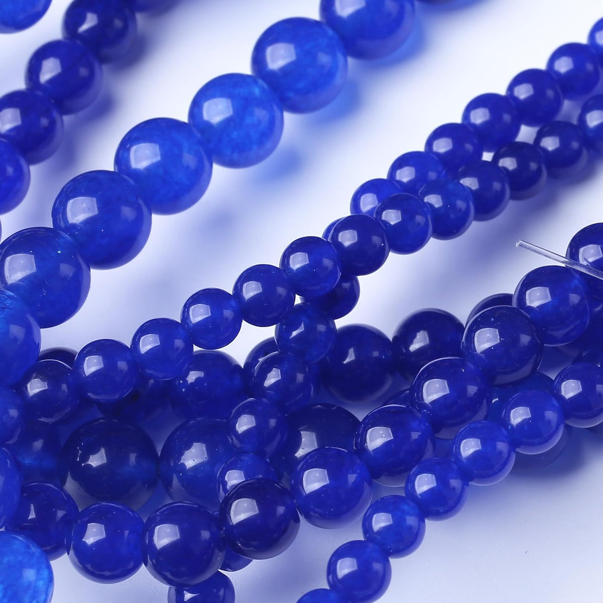 Mysterious Blue Chalcedony Stone Beads Gemstone Round Crystal Energy Jade Beads Stone Beads for