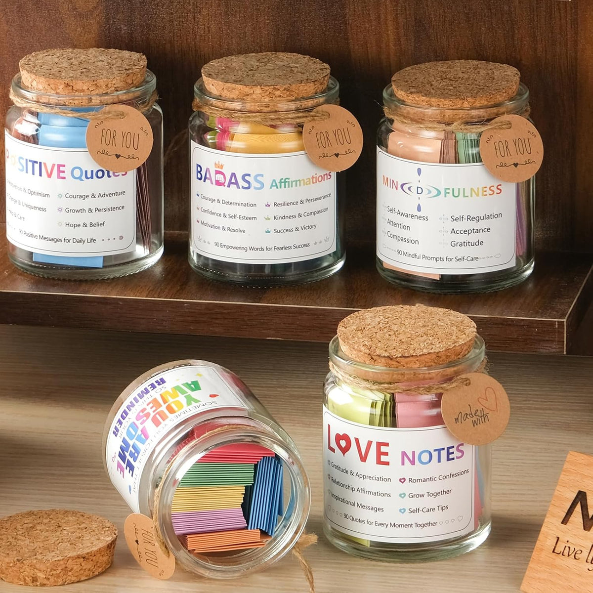 90 Love Notes Jar Romantic Anniversaries Birthdays Gifts Girlfriend Boyfriend Wife and Husband
