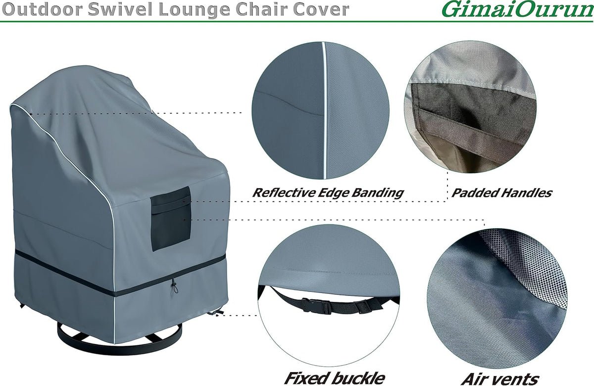 Outdoor Swivel Lounge Chair Cover 2 Pack, Waterproof Heavy Duty Outdoor Outdoor Lawn Patio
