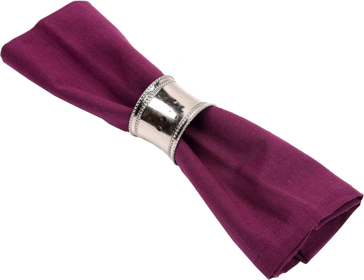 Urban Villa Dinner Napkins Solid Purple Color Cloth Napkins (Set of 12) Oversized 20x20 Inches 100%
