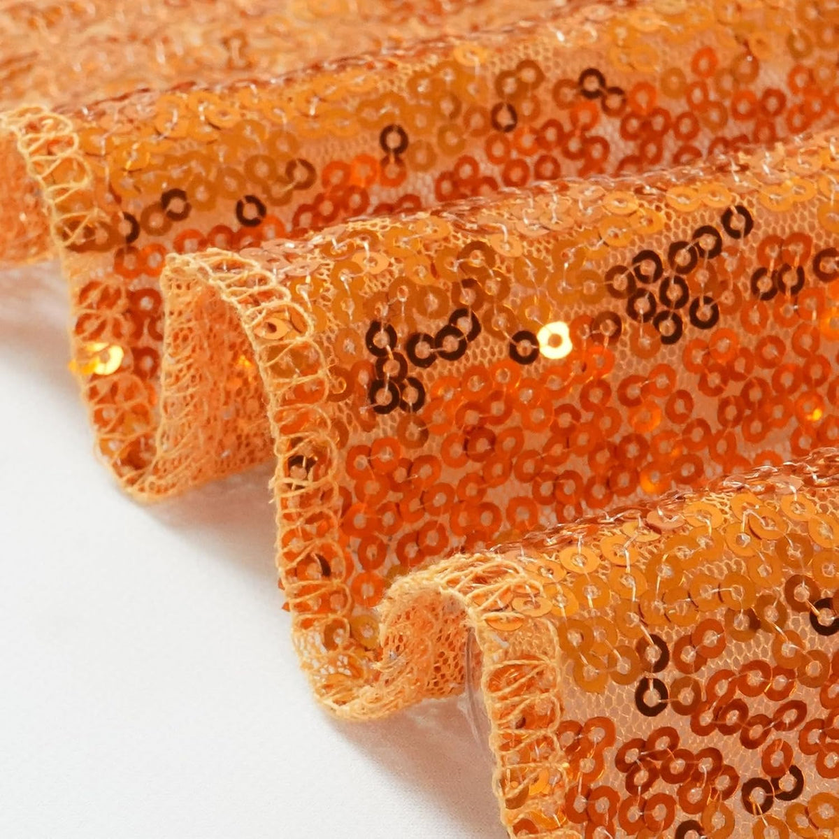 Eternal Beauty Orange Sequin Backdrop, 10x10 Ft Halloween Glitter Background Curtains for Shimmer