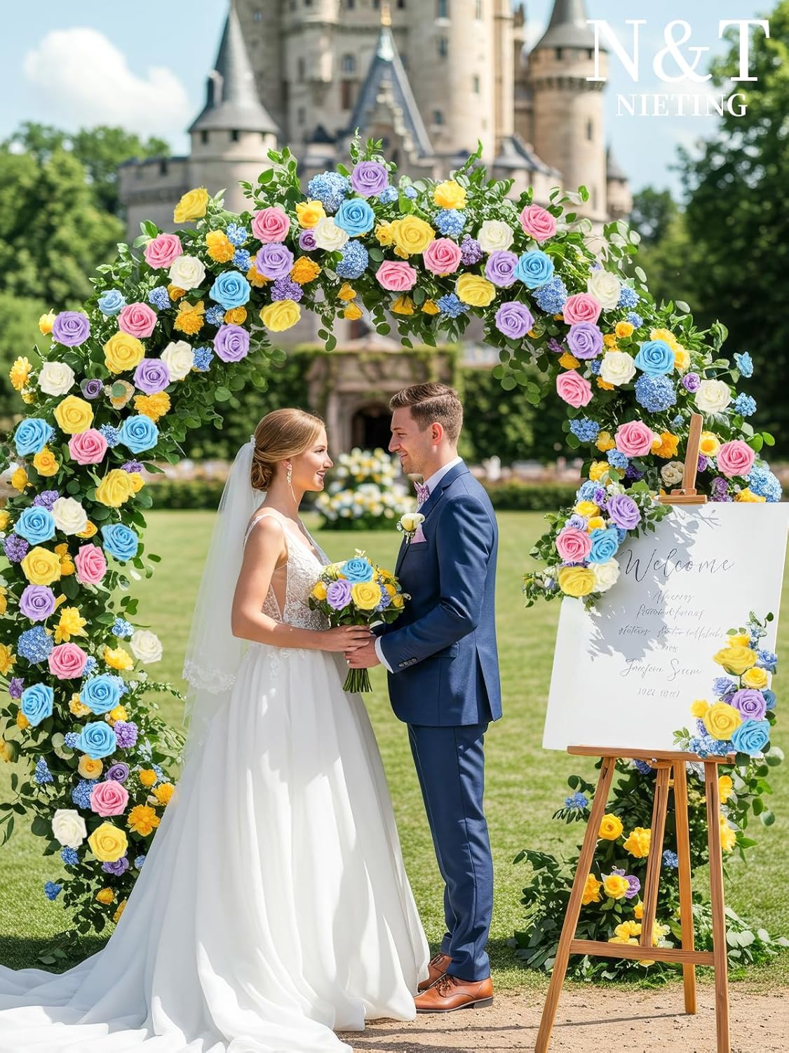 N&T NIETING Artificial Flowers, Fake Flowers Roses Perfect for DIY Wedding Bridal Bouquets