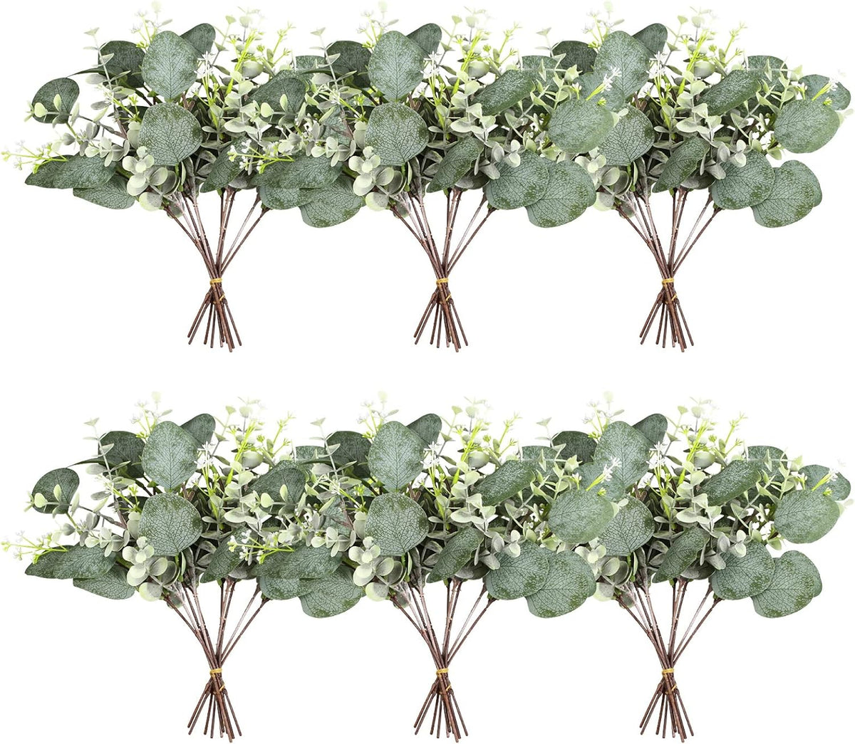 40 Pcs Artificial Greenery Eucalyptus Stem Silver Dollar Leaves Baby Eucalyptus Leaves Suitable for