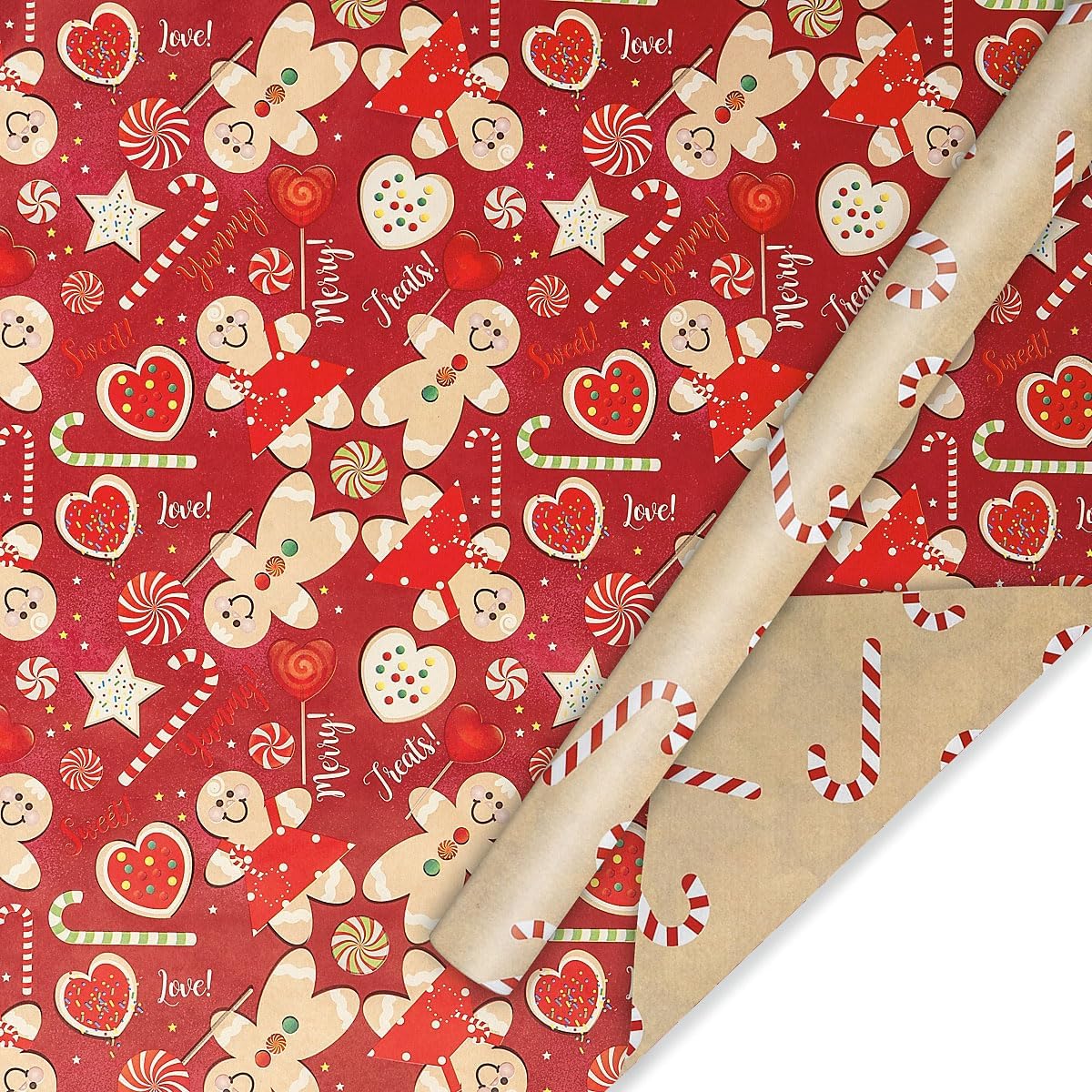 Current Sweet Treats Double-Sided Rolled Christmas Wrapping Paper - Premium Jumbo 23-Inch x 32-Foot
