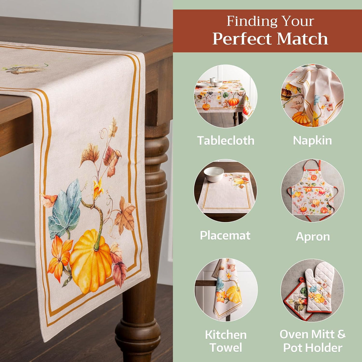 Maison d' Hermine Table Runner 100% Cotton Double Layer Table Runners 72 inches Long Decorative for