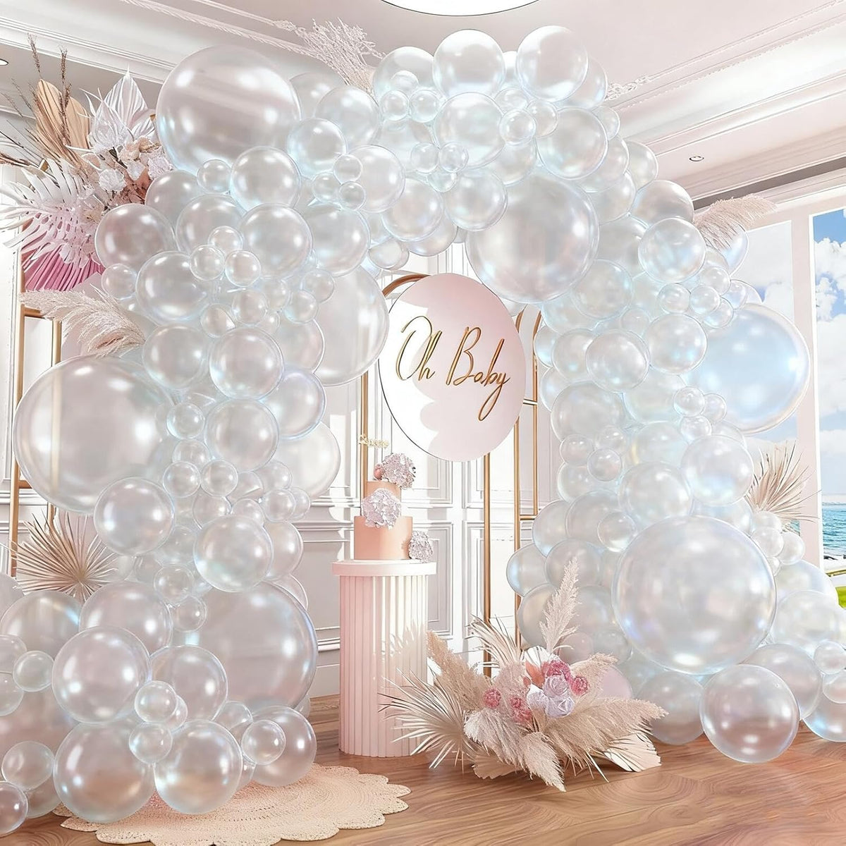 412pcs Clear Balloon Garland Arch Kit 18 12 10 5 Inch Different Sizes Matte Latex Crystal