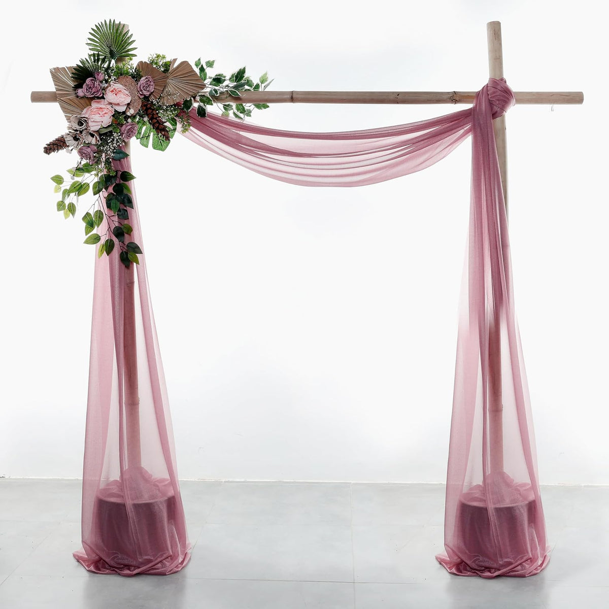 VDS Pack of 1 Panel (30 Inch X 40 Feet) Wedding Arch Draping Fabric Sheer Chiffon Fabric Drapery