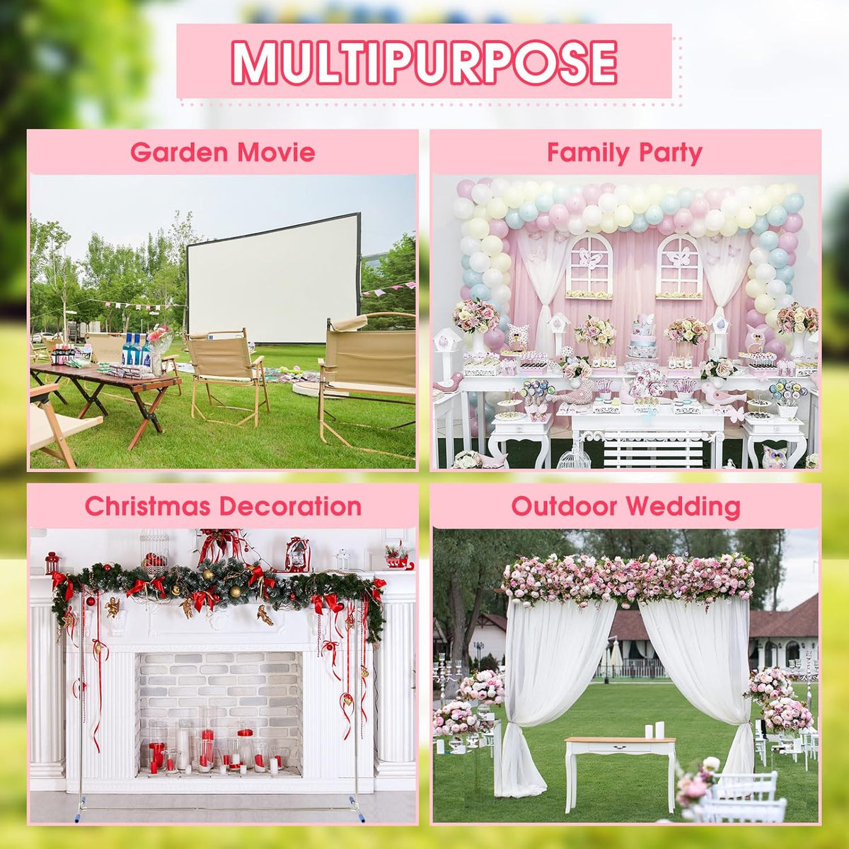 Wedding Arch,7 x 6 FT Metal Arch Backdrop Stand with Support Feet Base,Square Arched Frame for