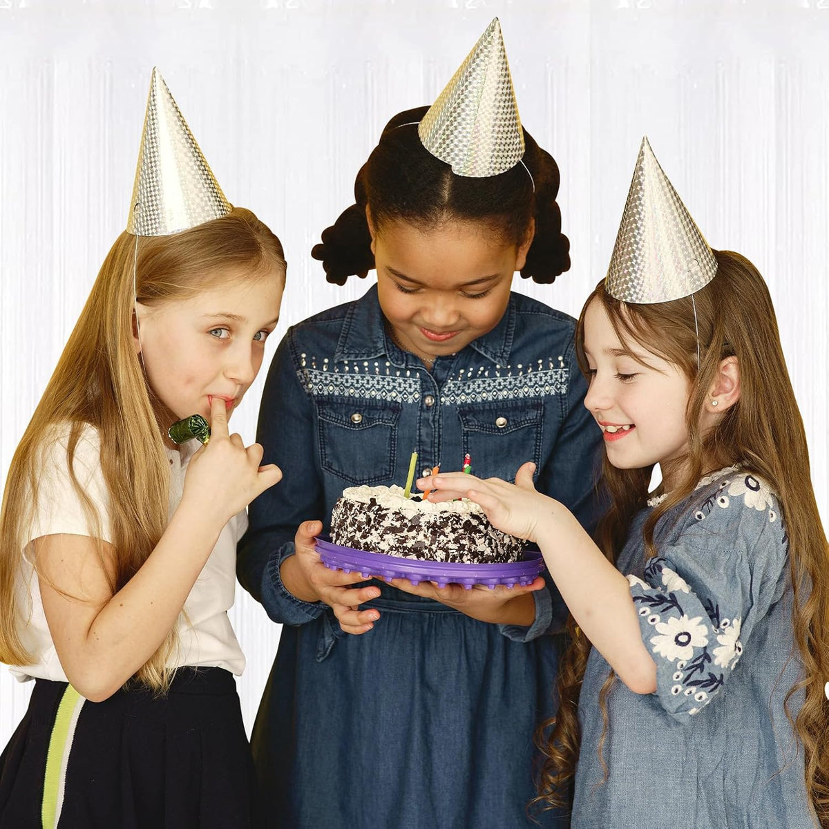 5 Pack White Fringe Foil Curtain 3.2ft x 8.2ft Tinsel Backdrop Streamers for Birthday Party