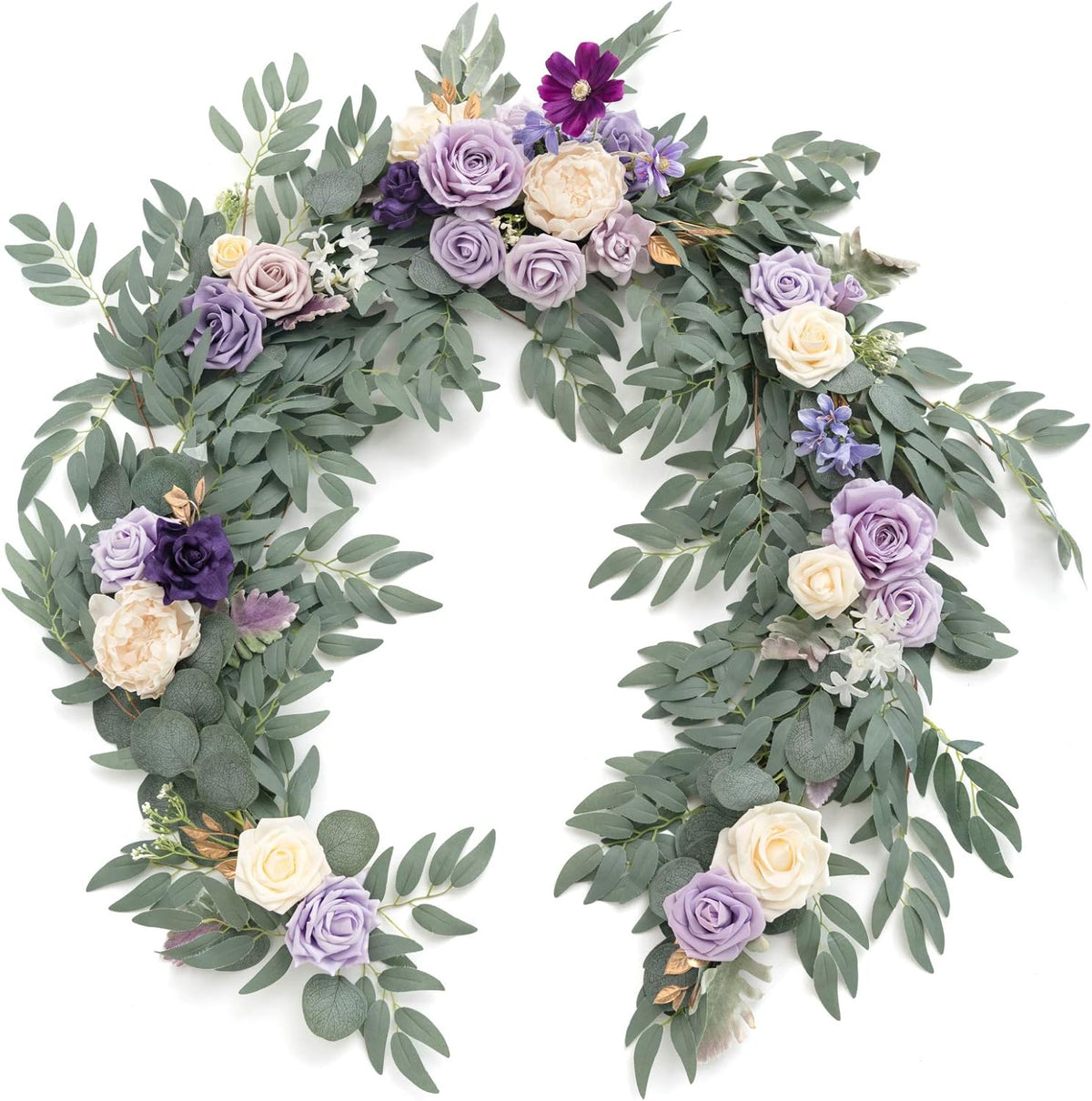 Ling's Moment Flower Garland - 6FT Eucalyptus & Rose - Sweetheart Table Decor for Wedding