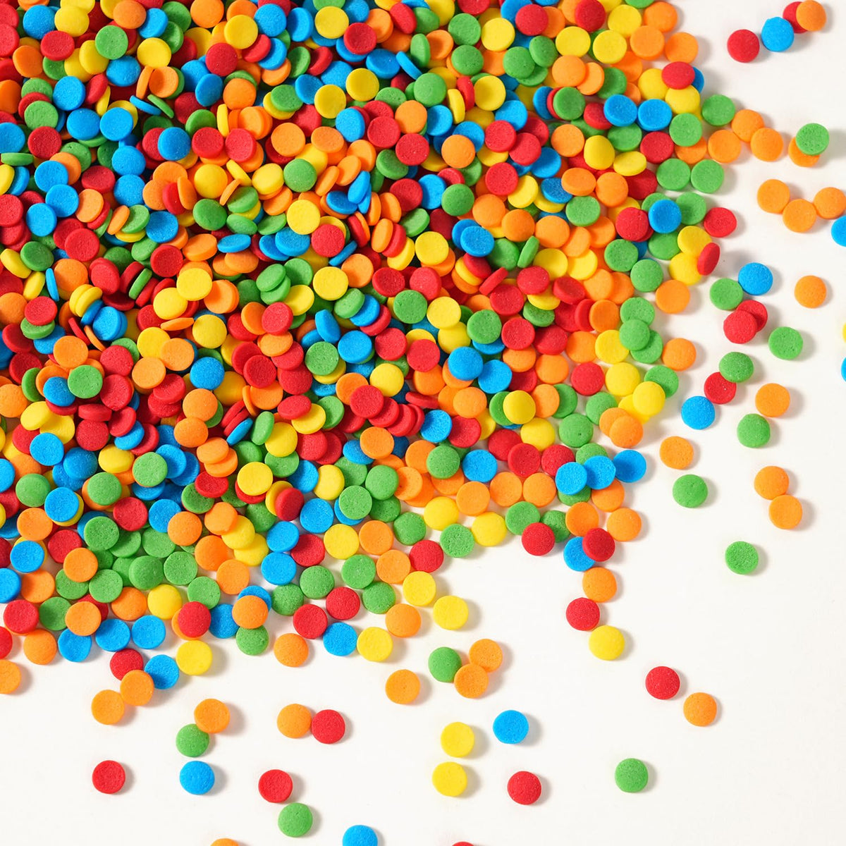 Edible Confetti Sprinkles, Rainbow Sprinkles for Cake Decorating, Round Sprinkles for Cupcakes
