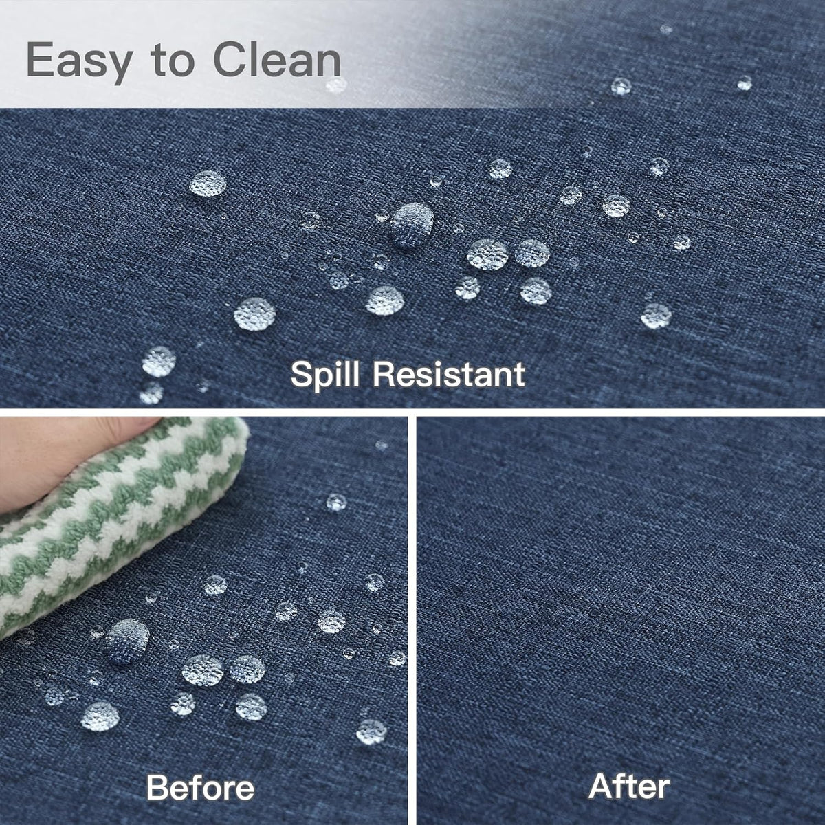 maxmill Rectangle Linen Textured Tablecloth Waterproof Spillproof Wrinkle Free Washable Fabric