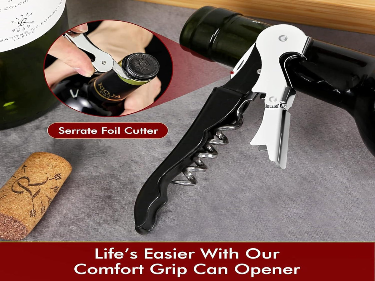 Professional Waiter Corkscrew Wine Openers Set (4 PCS),Upgraded with Heavy Duty Stainless Steel