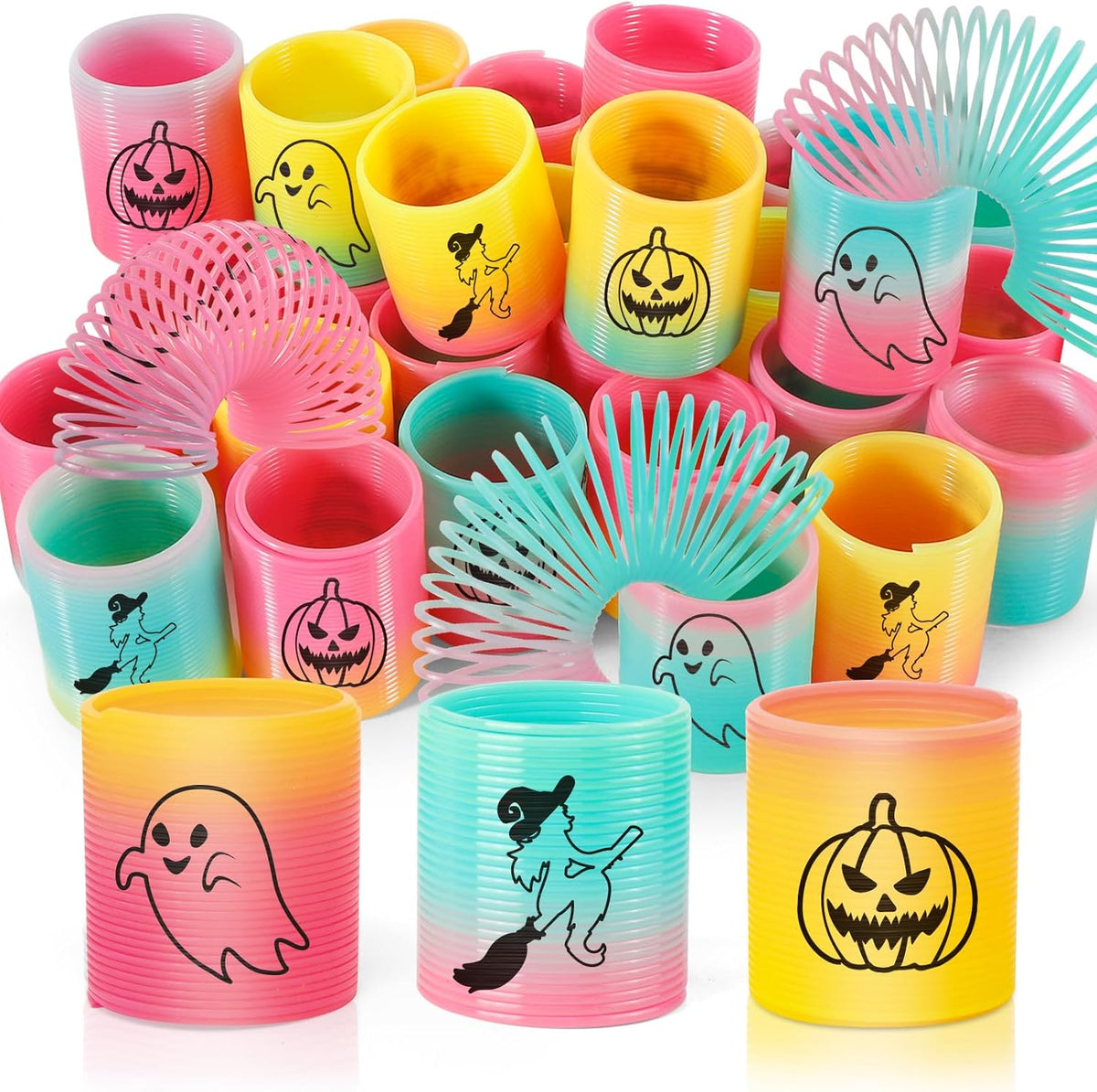 36 Packs Spring Rainbow Magic Fidget Stress Coil Mini Springs Bulk Toys Party Favor Birthday