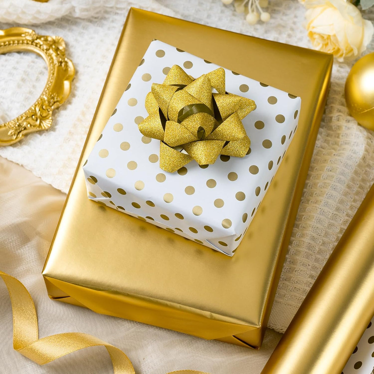 Garbendy Gift Wrapping Paper Roll-Solid Color Pearly-Lustre Paper,Perfect for Wedding, Valentine's