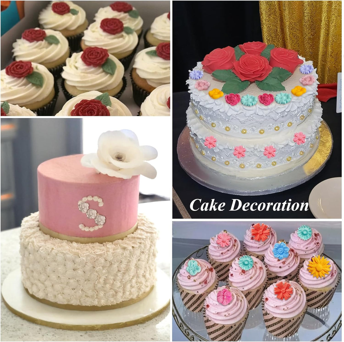 2 Pcs Flower Silicone Molds, Fondant Cake Flower Mold Silicone Polymer Clay Molds Daisy Rose Clay