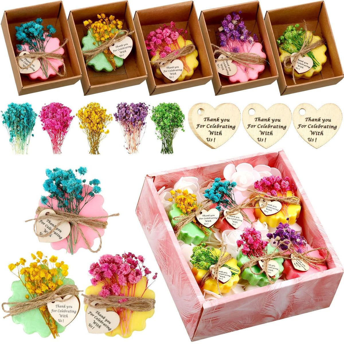 Kigeli Set of 45 Soap Favors DIY Bridal Shower Favors Bulk Wedding Soap Gifts Baby Shower Scented