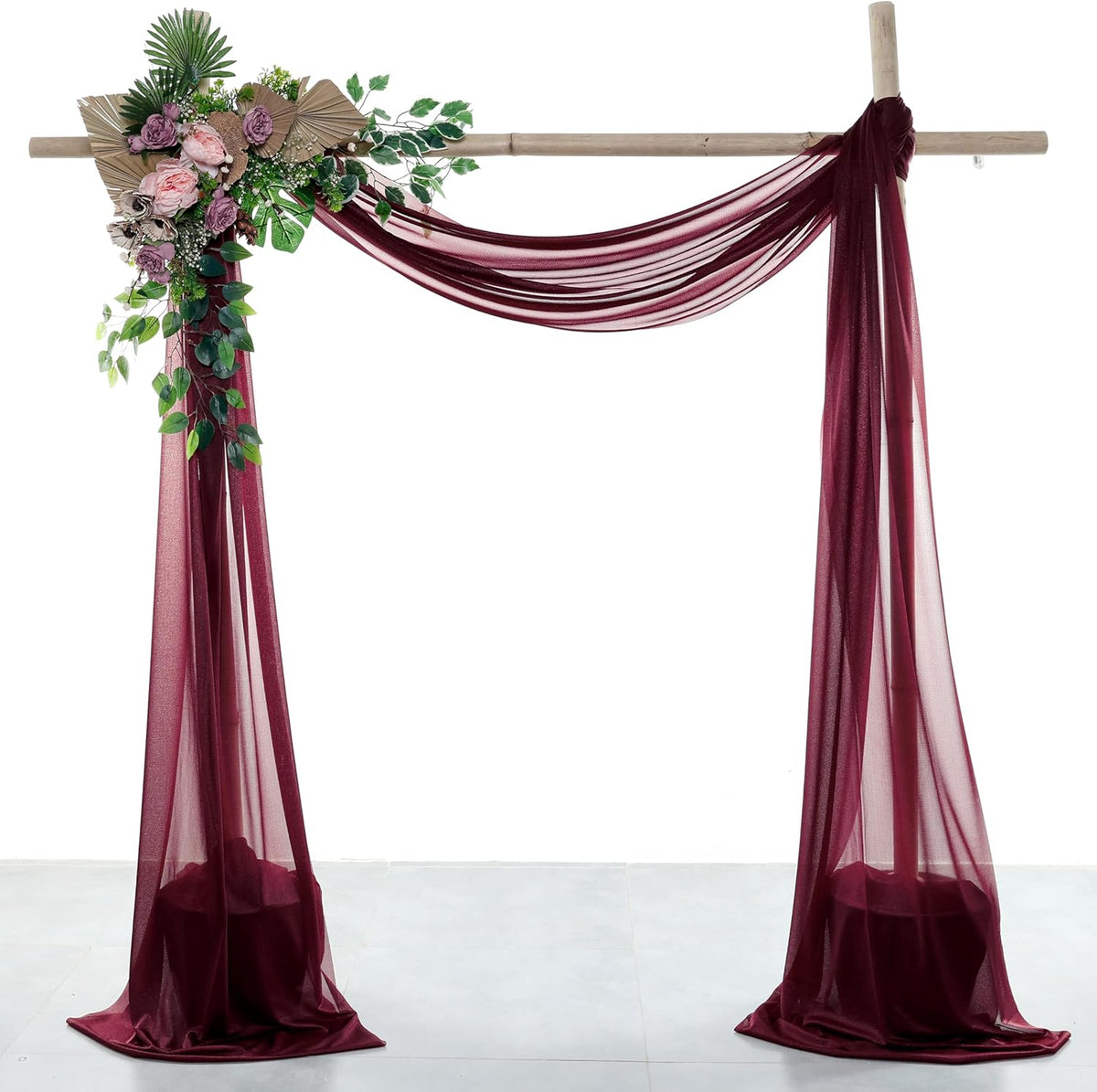 VDS Pack of 1 Panel (30 Inch X 30 Feet) Wedding Arch Draping Fabric Sheer Chiffon Fabric Drapery