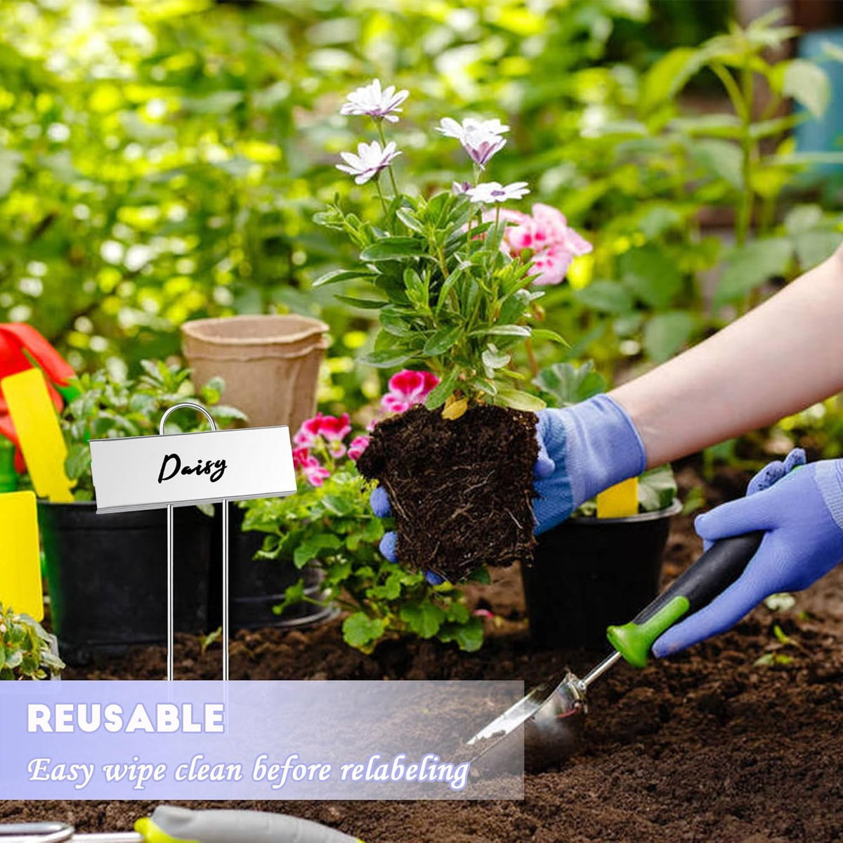 FORUP Metal Plant Labels, 50 Pack Garden Label Markers, Weatherproof Garden Stake Tags, Reusable