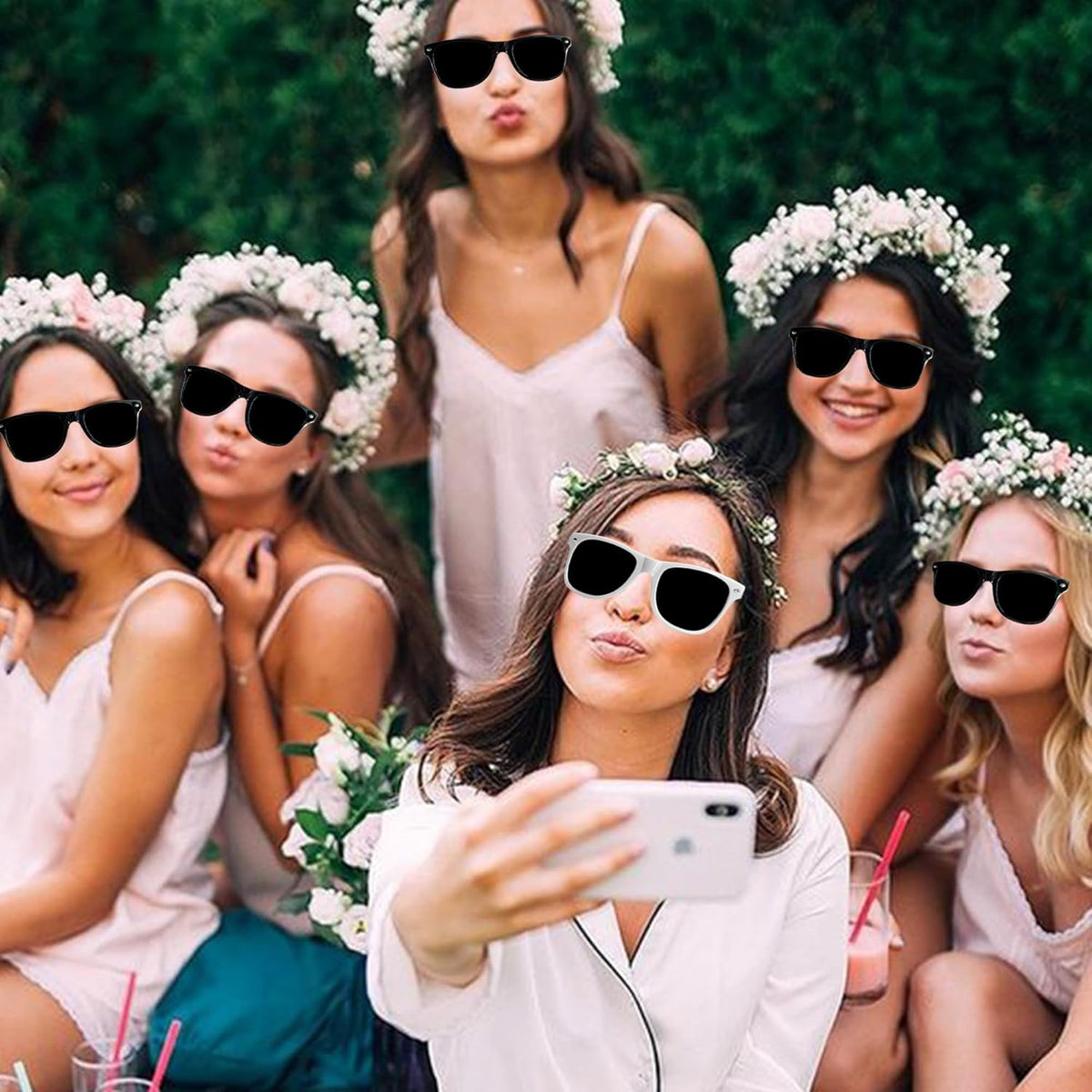 LADY&HOME 10 Pack Bachelorette Party Sunglasses Favors, Bridesmaid and Bride Tribe Sunglasses for