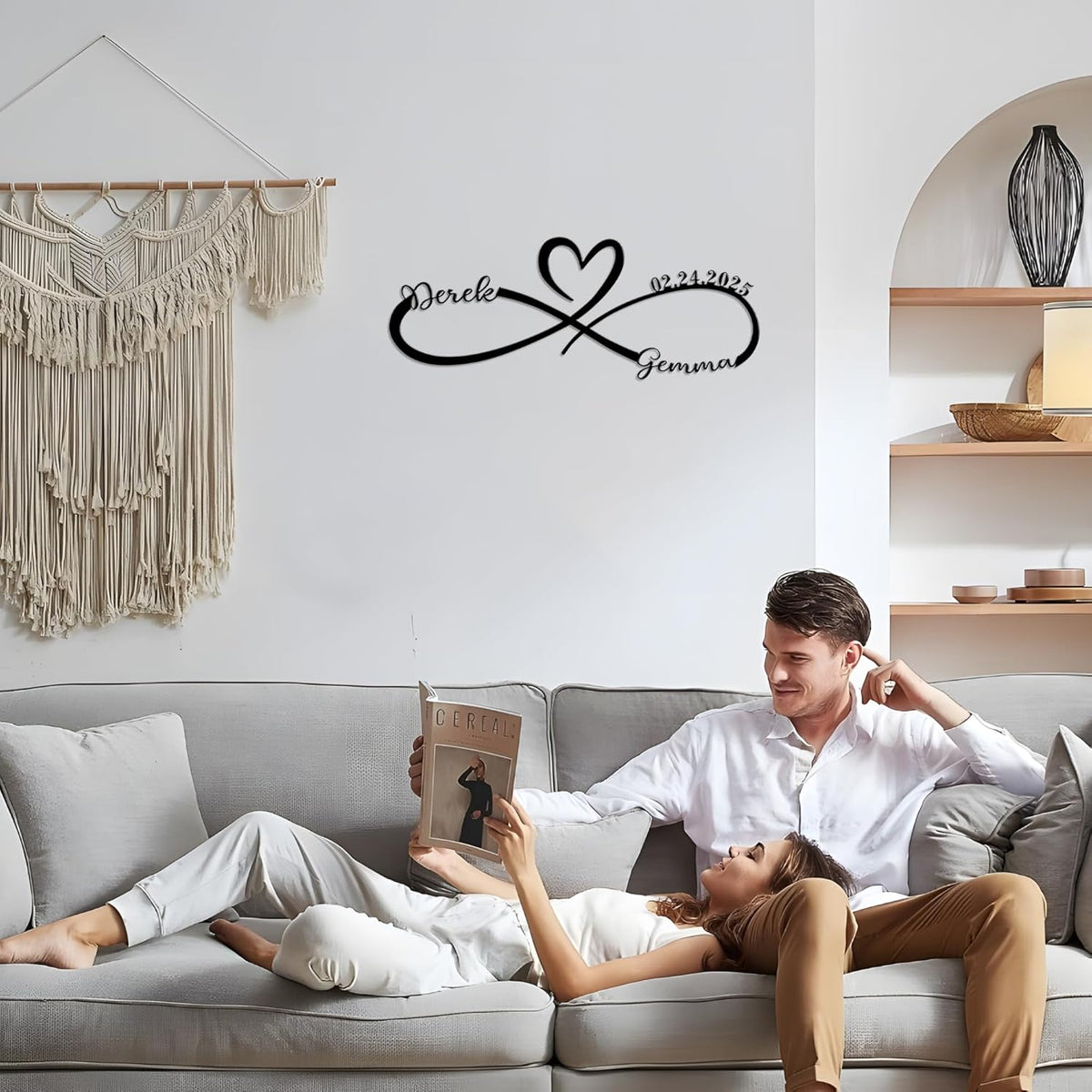 Personalized Valentine's Day Wedding Gifts For Couple Newlyweds, Custom Metal Infinity Signs With