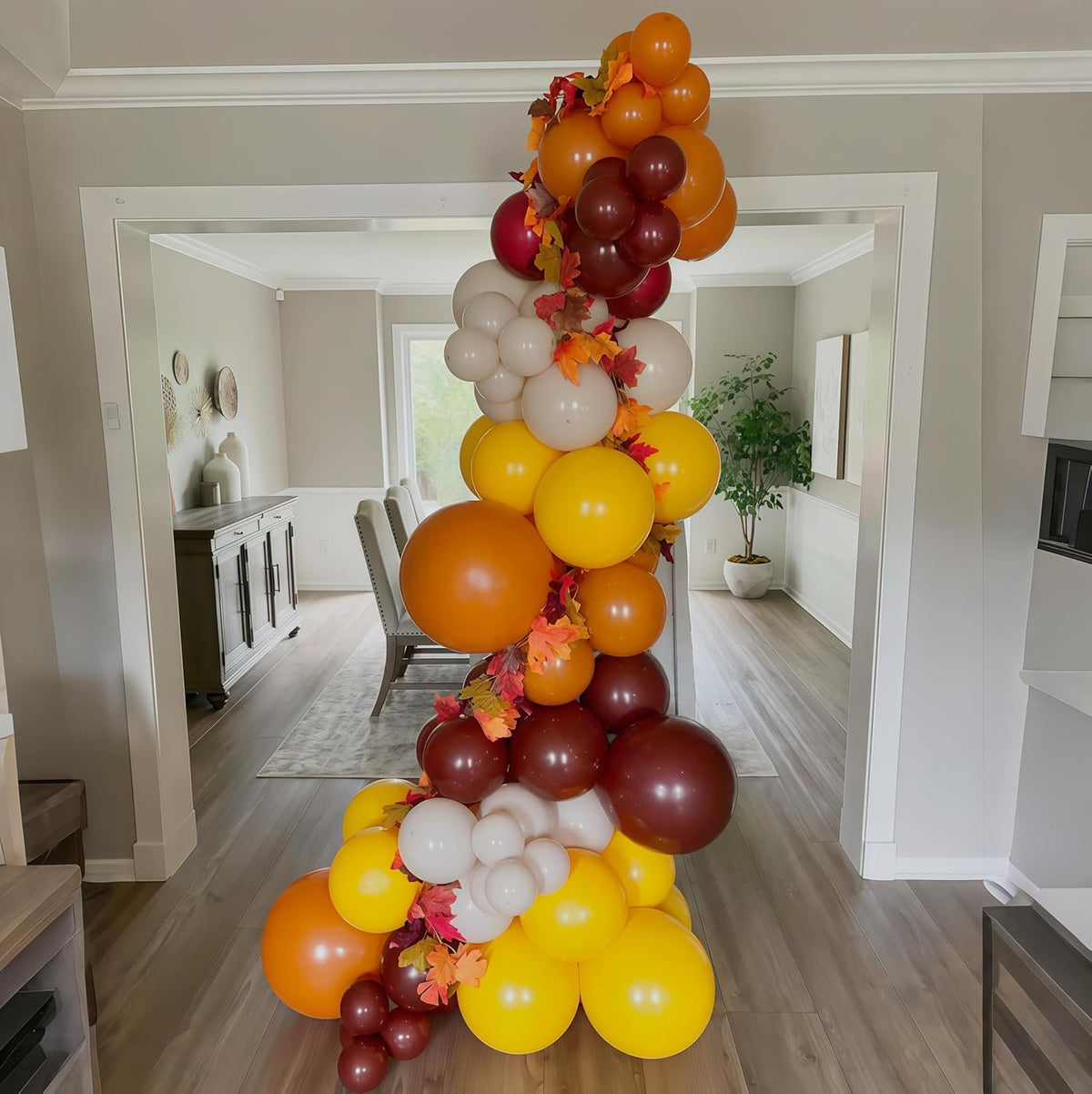 Burnt Orange Brown Balloons, 12 Inch 35PCS Fall Balloons with Orange Brown Yellow Burgundy Maroon