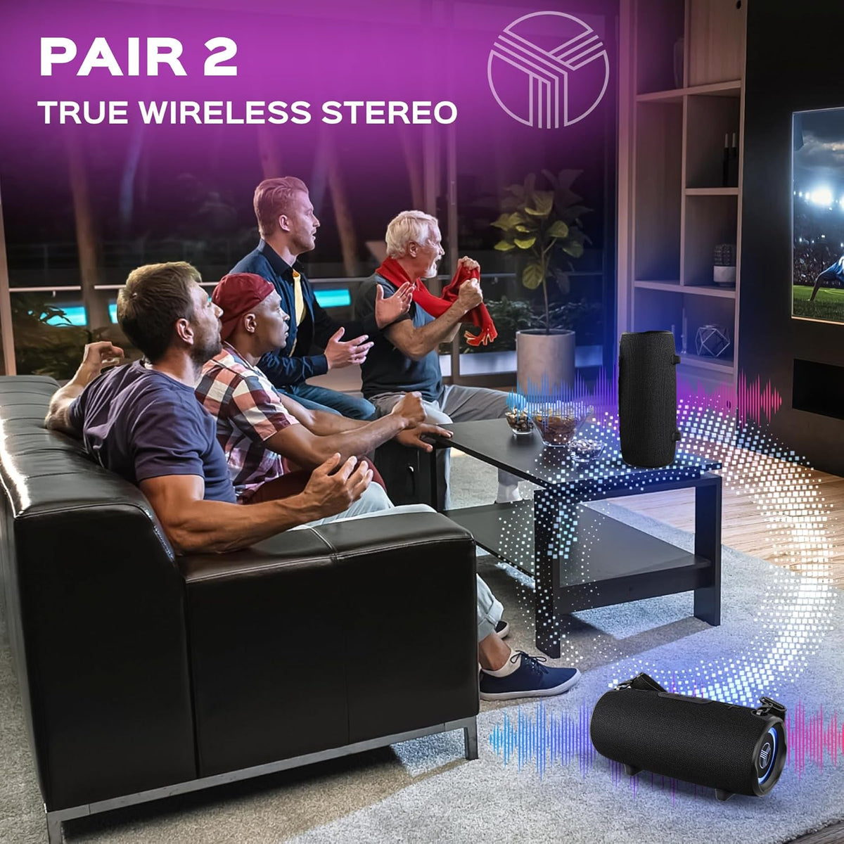 TREBLAB Ultra Loud Wireless Speaker - 60W Stereo Sound with Deep Bass, 20H Playtime, Powerbank