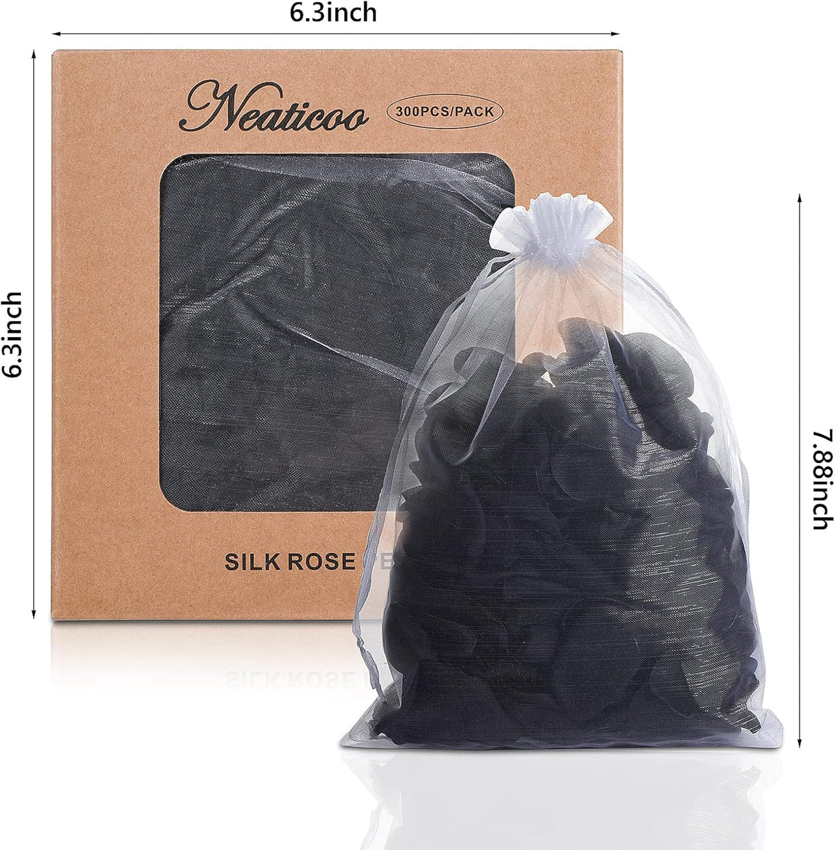 300pcs Artificial Black Rose Petals Fake Silk Flower Petals for Wedding Flower Girl Basket Ceremony
