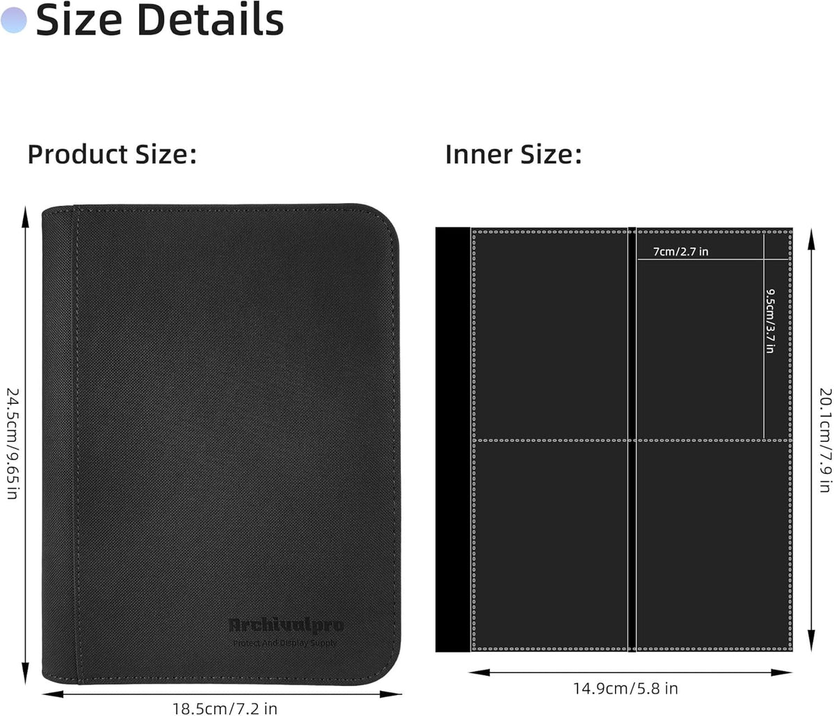 4 Pockets Premium Card Binder 160 Cards Trading Card Binders No Ring Card Storage Display Album(4