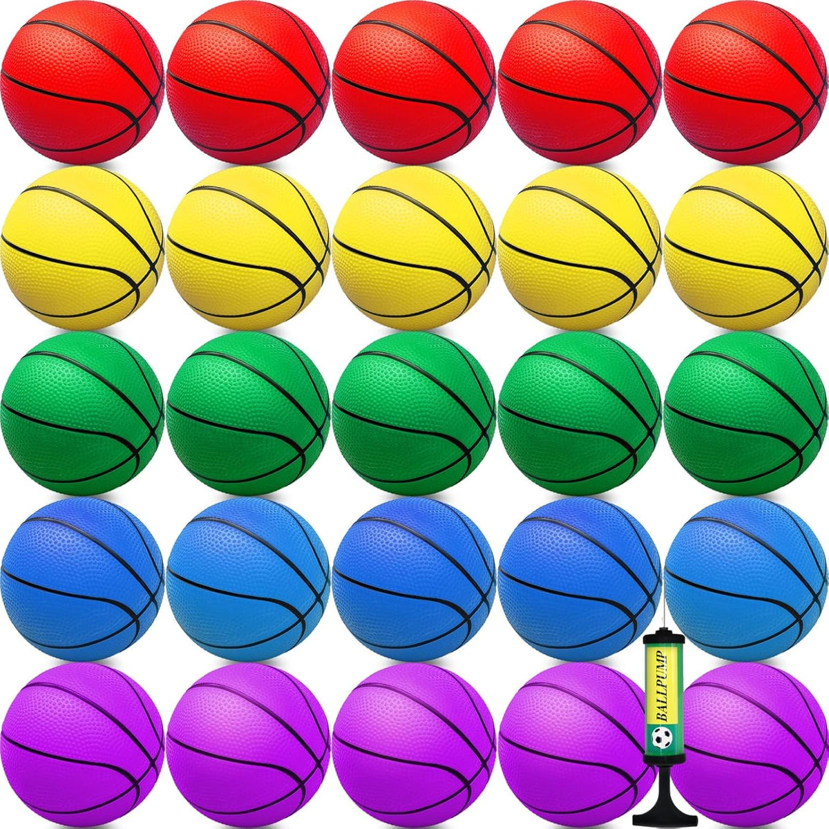30Pcs 7" Mini Basketballs Balls Bulk, PVC Small Basketball for Over The Door Basketball Hoop Games