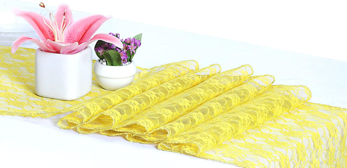 MDS Pack of 25Wedding 12 x 108 inches Lace Table Runner for Wedding, Decorations for Birthday