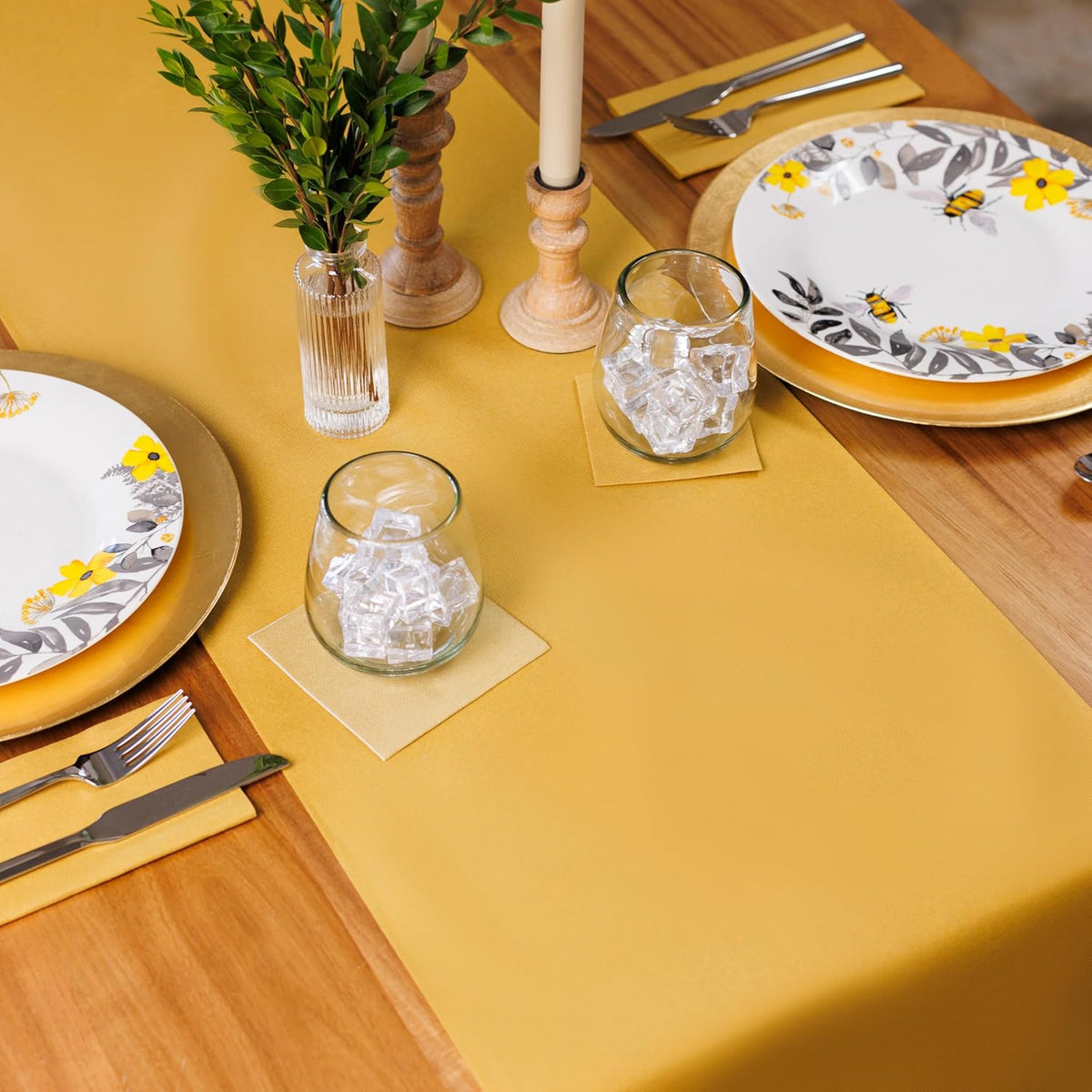 AH American Homestead Paper Dining Table Runner for Party 78 ft = 20 Perforated Table Runners 16” x