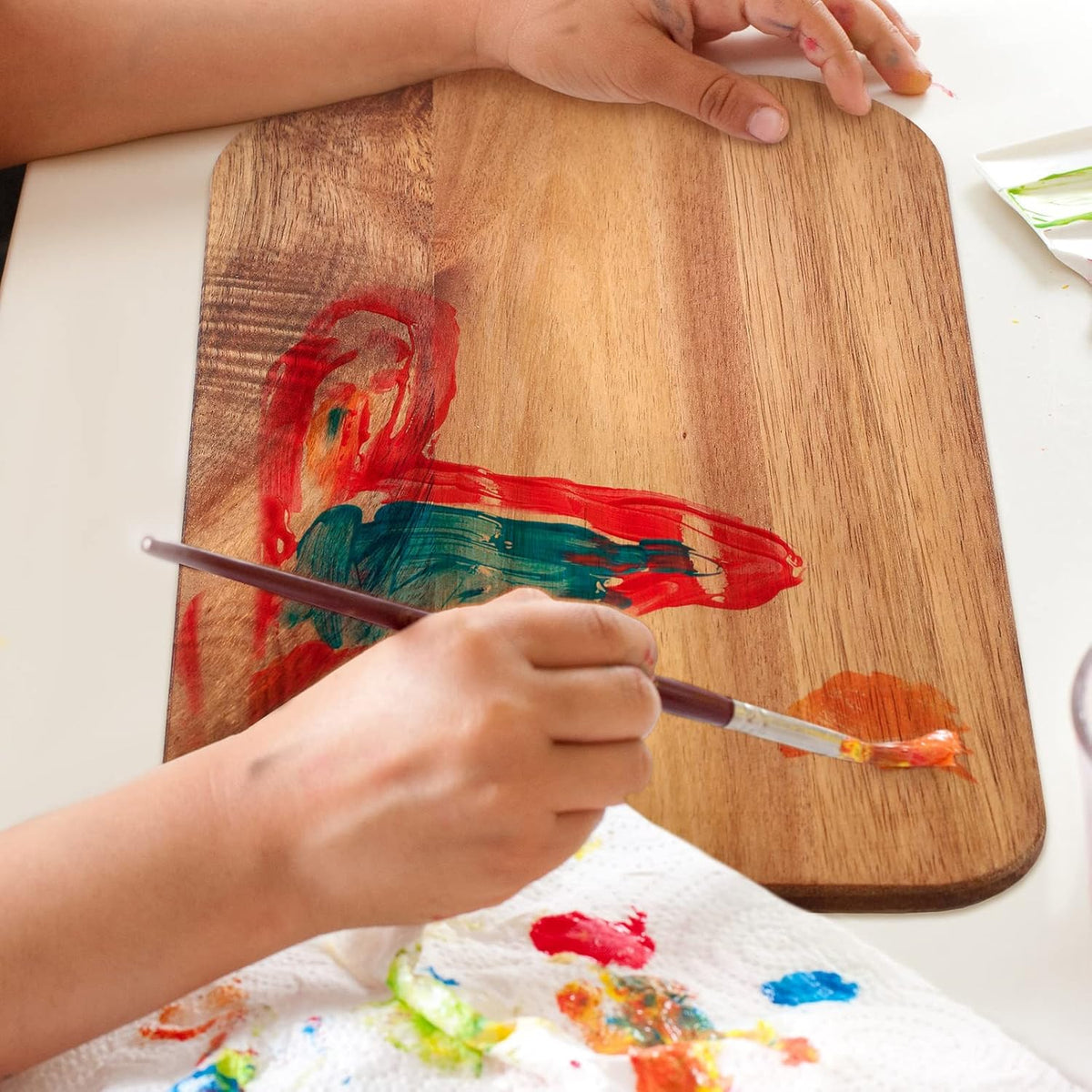 Patelai 12 Packs Wooden Cutting Board Set with Handles Large Kitchen Serving Plain Chopping Board