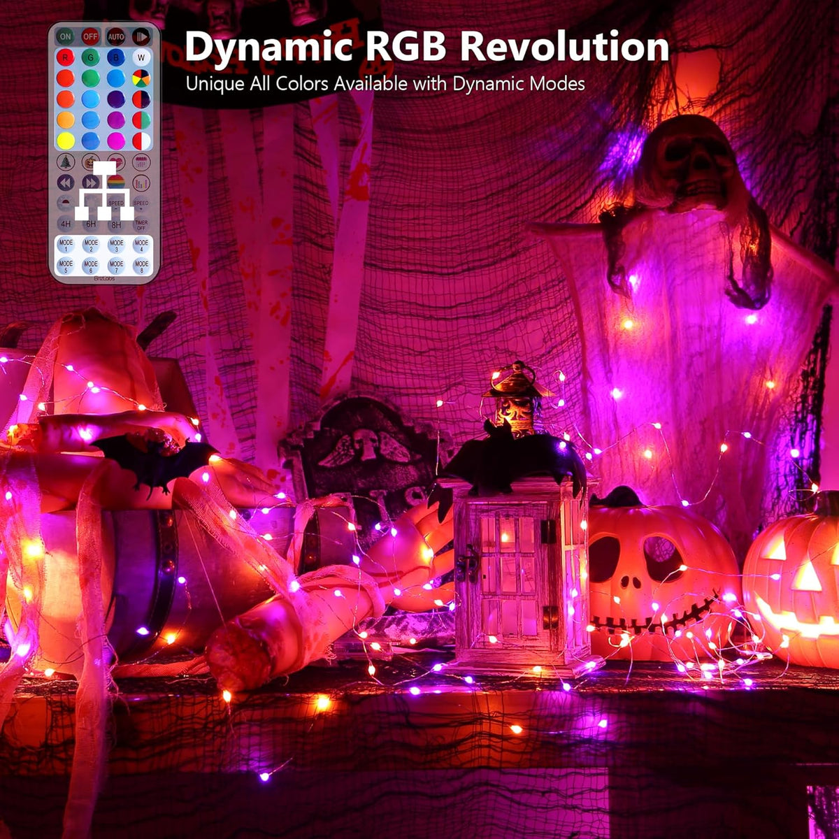 BrizLabs Color Changing Fairy Lights - 33ft 100 LED Christmas Fairy Lights with Remote, Rainbow