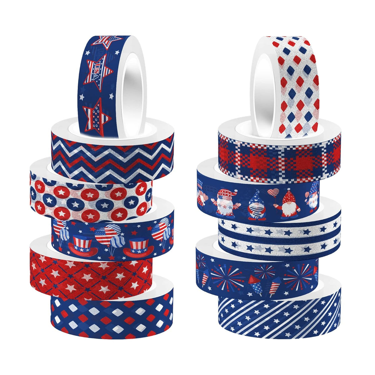 Washi Tape 12 Rolls Washi Tape Set Patriotic Packing Tape American Flag Washi Masking Tape