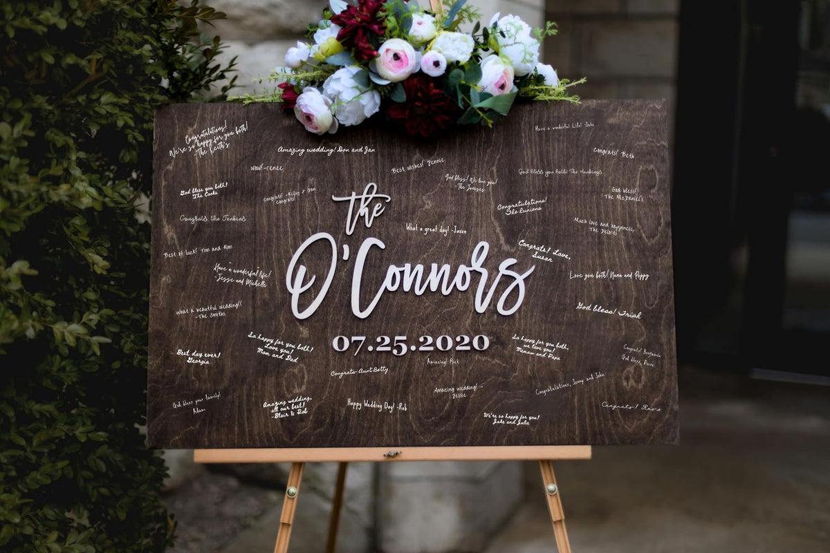 Personalized Last Name Guest Book, Unique Guest Book Sign, Custom Alternative Guest Book, Wooden