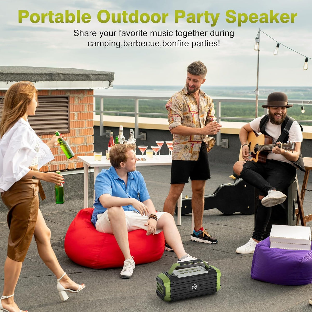Portable Bluetooth Speaker 120W Peak 80W Wireless Speakers, TWS Pairing, Deep Bass, Hi-Fi Loud
