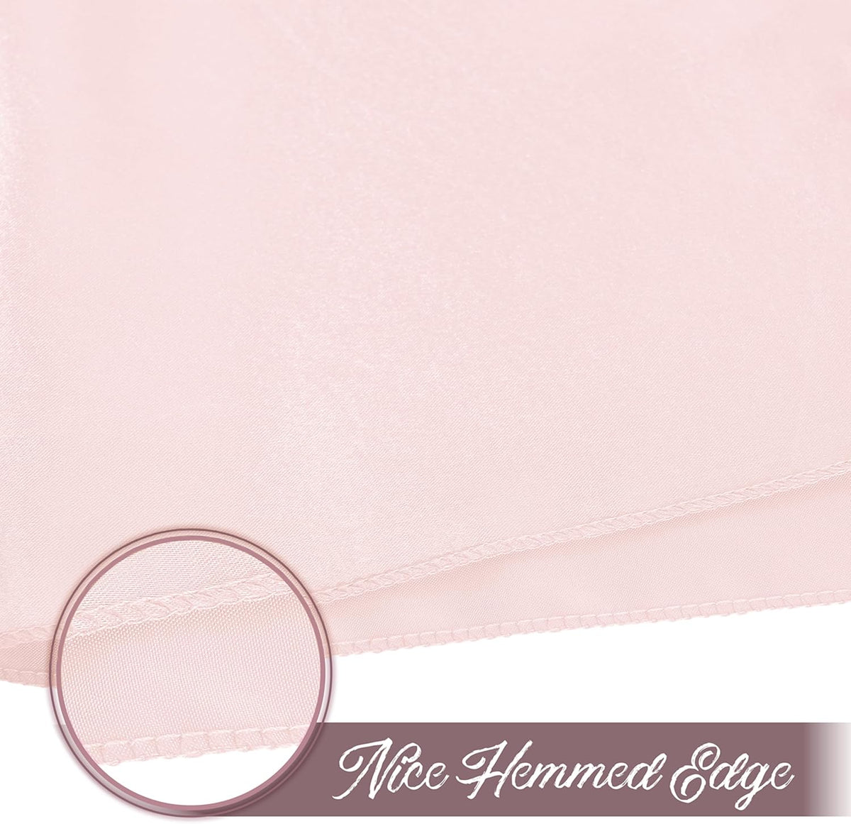 50 Pieces Light Pink Satin Napkins, 17" x 17" Square Table Napkins, Silky Soft Smooth Washable