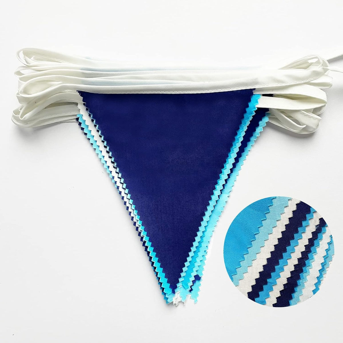 10M/32Ft Royal Blue Party Decorations Triangle Flag Pennant Bunting Fabric Garland for Wedding