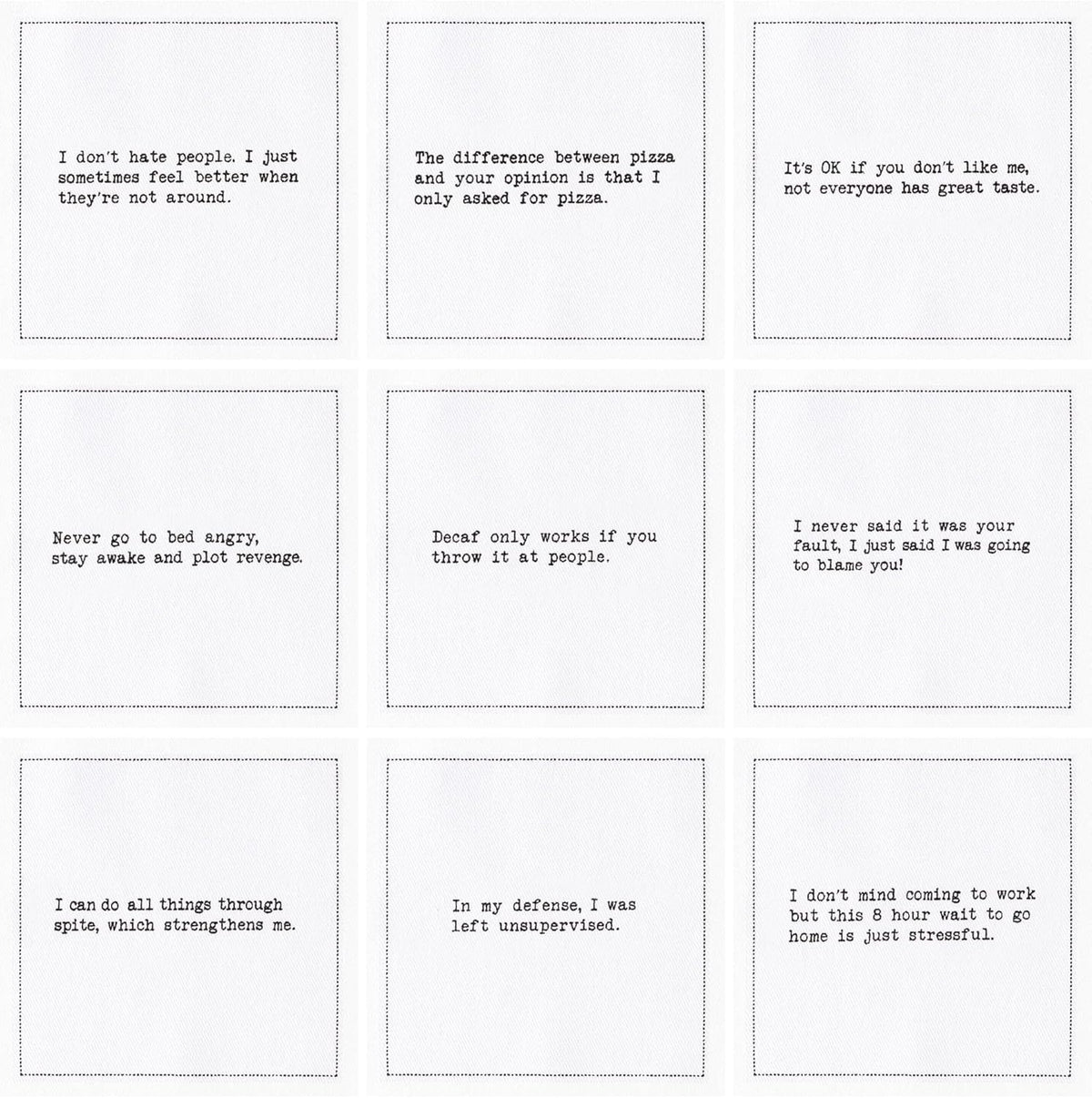 Five Star Napkins Subversive Quotes Cotton Cocktail Napkins,Beverage Napkin, Bar Napkin, Party