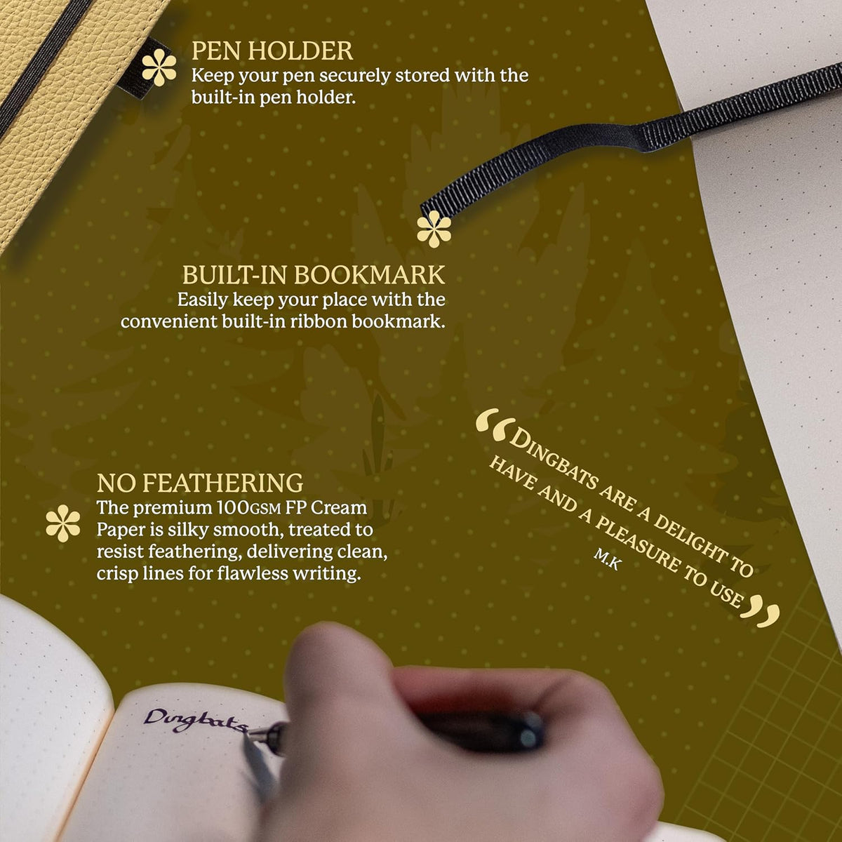 Dingbats* Wildlife Plain Writing Journal Notebook A5 - Vegan Leather Hardcover - Ideal for Work